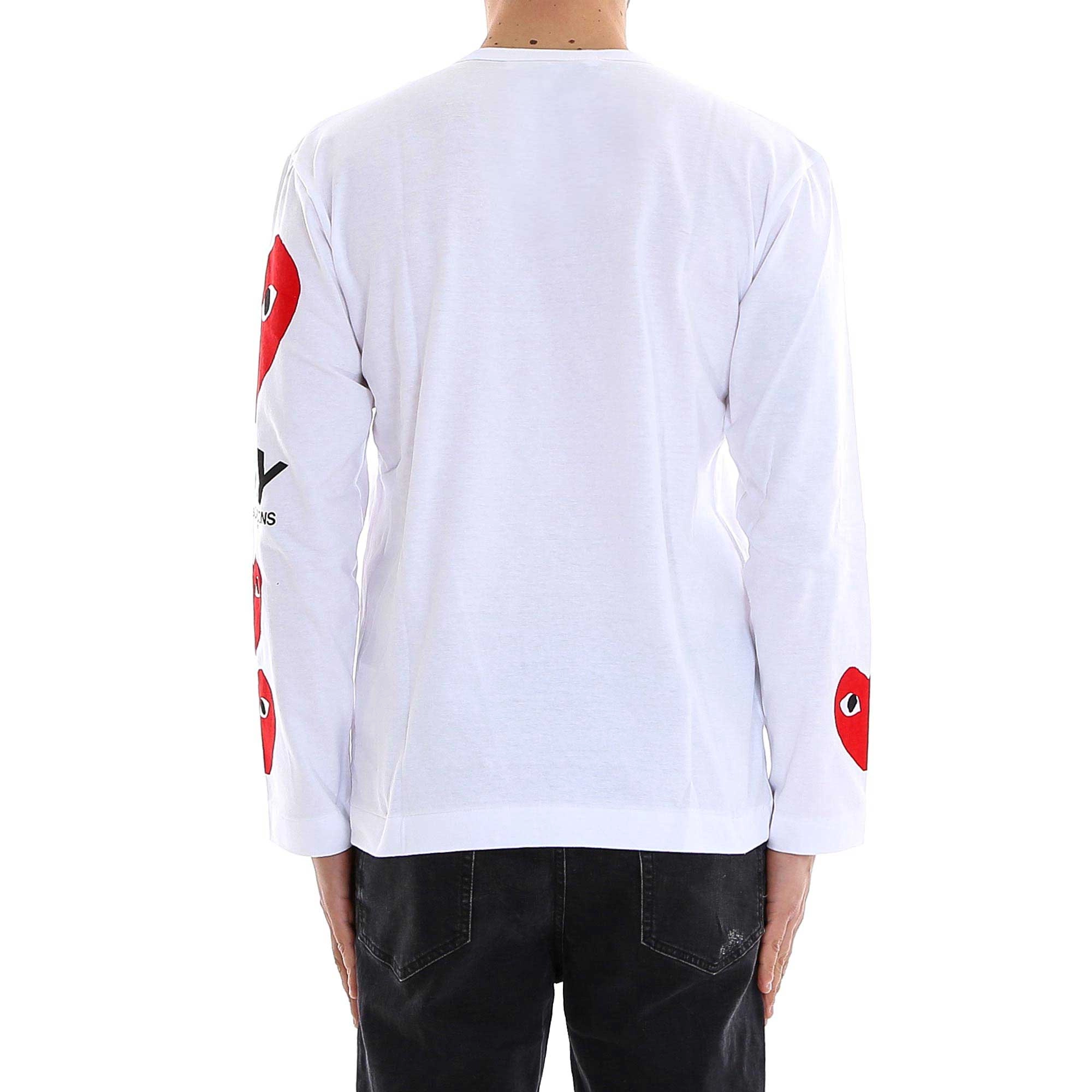 Comme des Garçons Play Heart Print Long-Sleeve T-Shirt