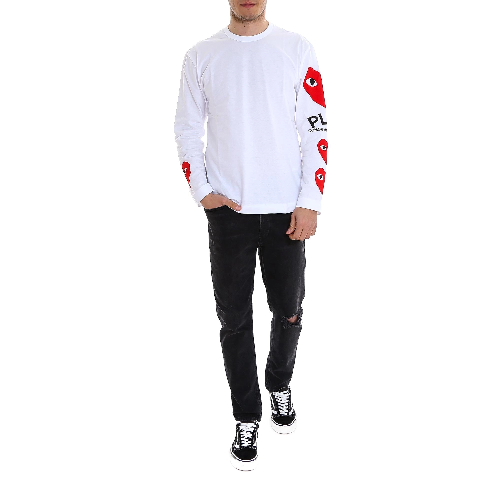 Comme des Garçons Play Heart Print Long-Sleeve T-Shirt