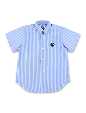 Comme des Garçons Play Kids Heart Patch Striped Shirt