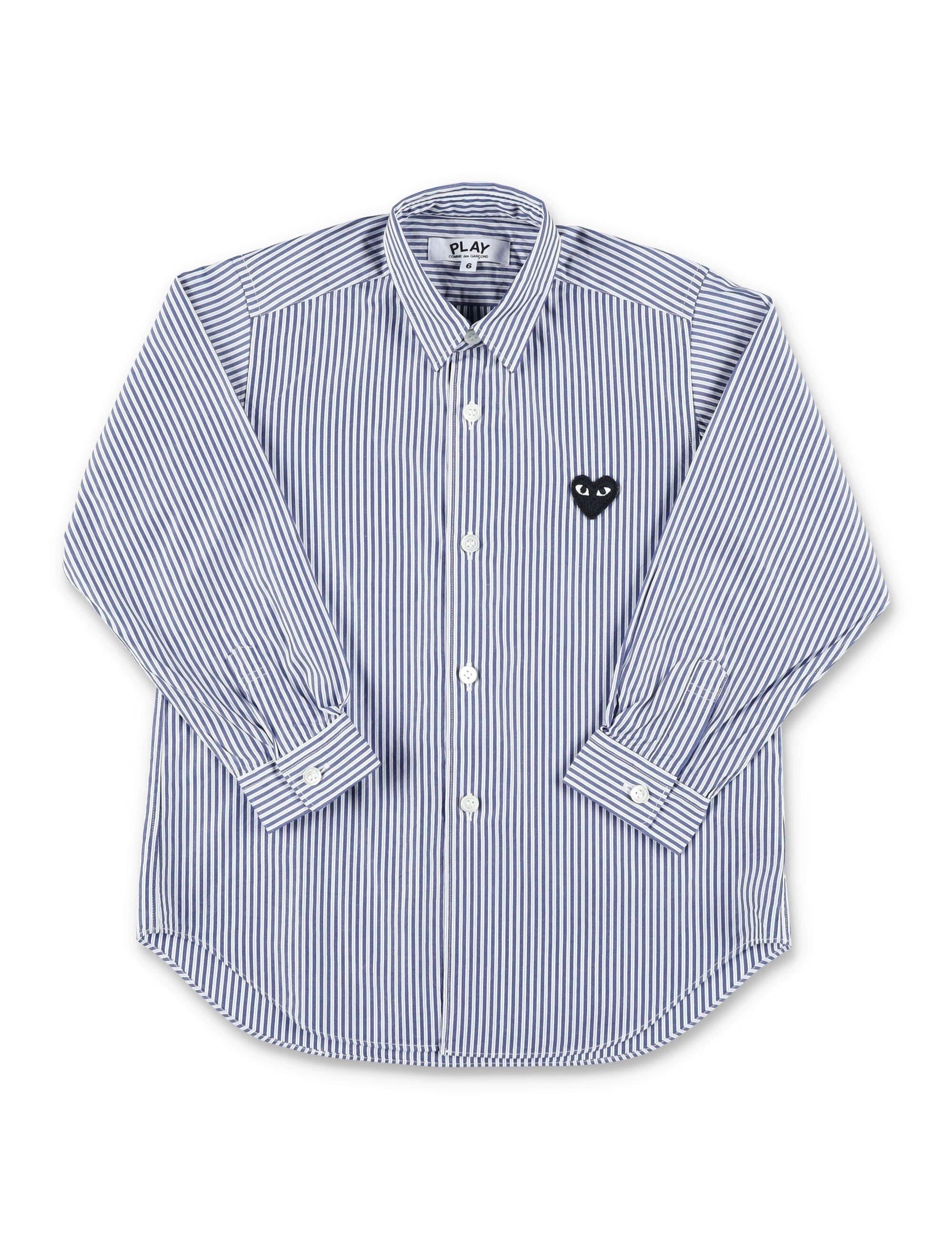 Comme des Garçons Play Kids Heart Patch Striped Shirt