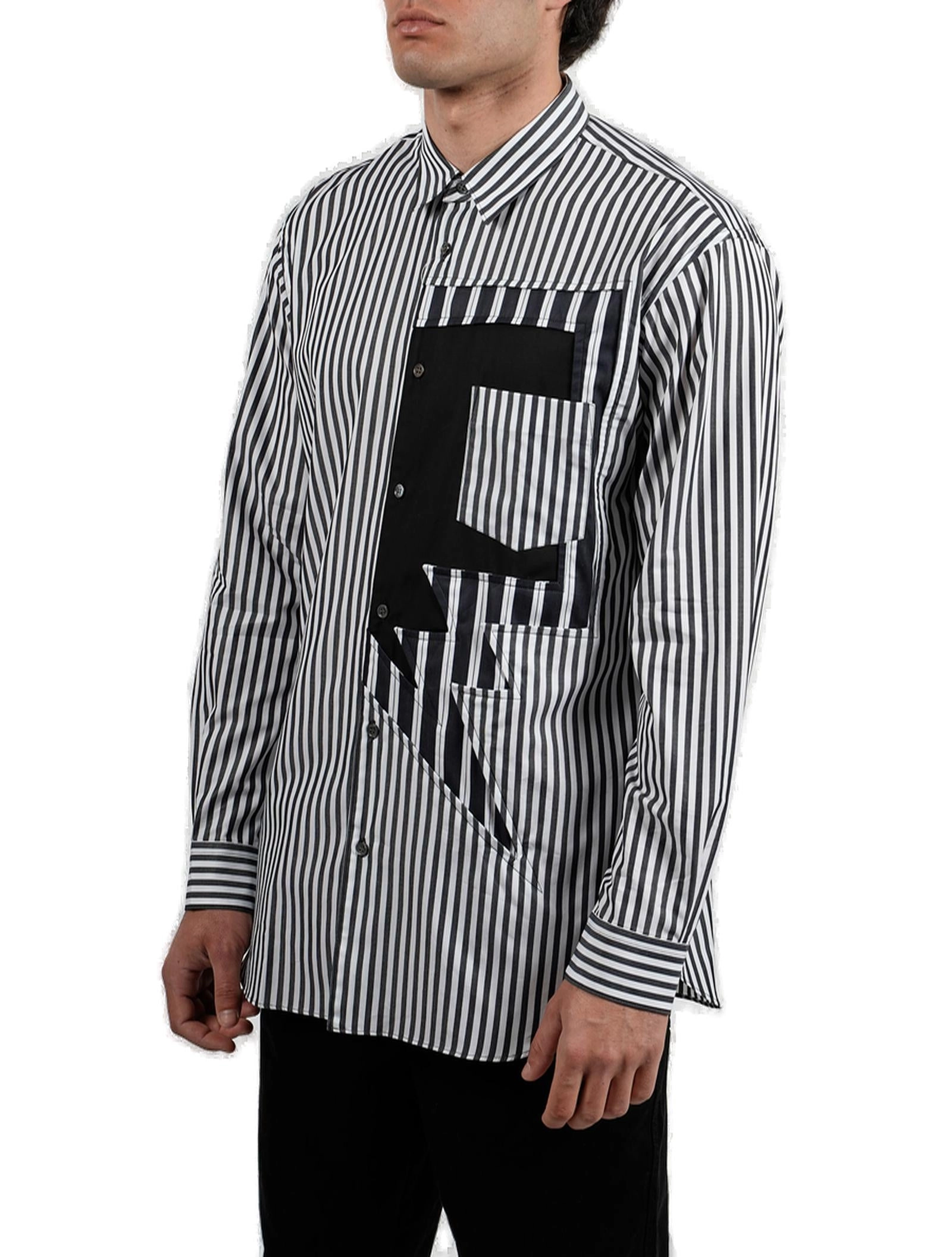 Comme des Garçons Shirt Patchwork Striped Shirt