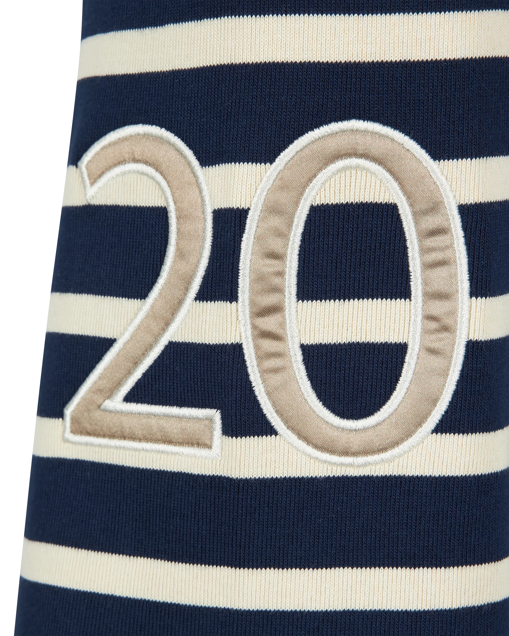 Cropped Striped Balmain Baseball T-Shirt