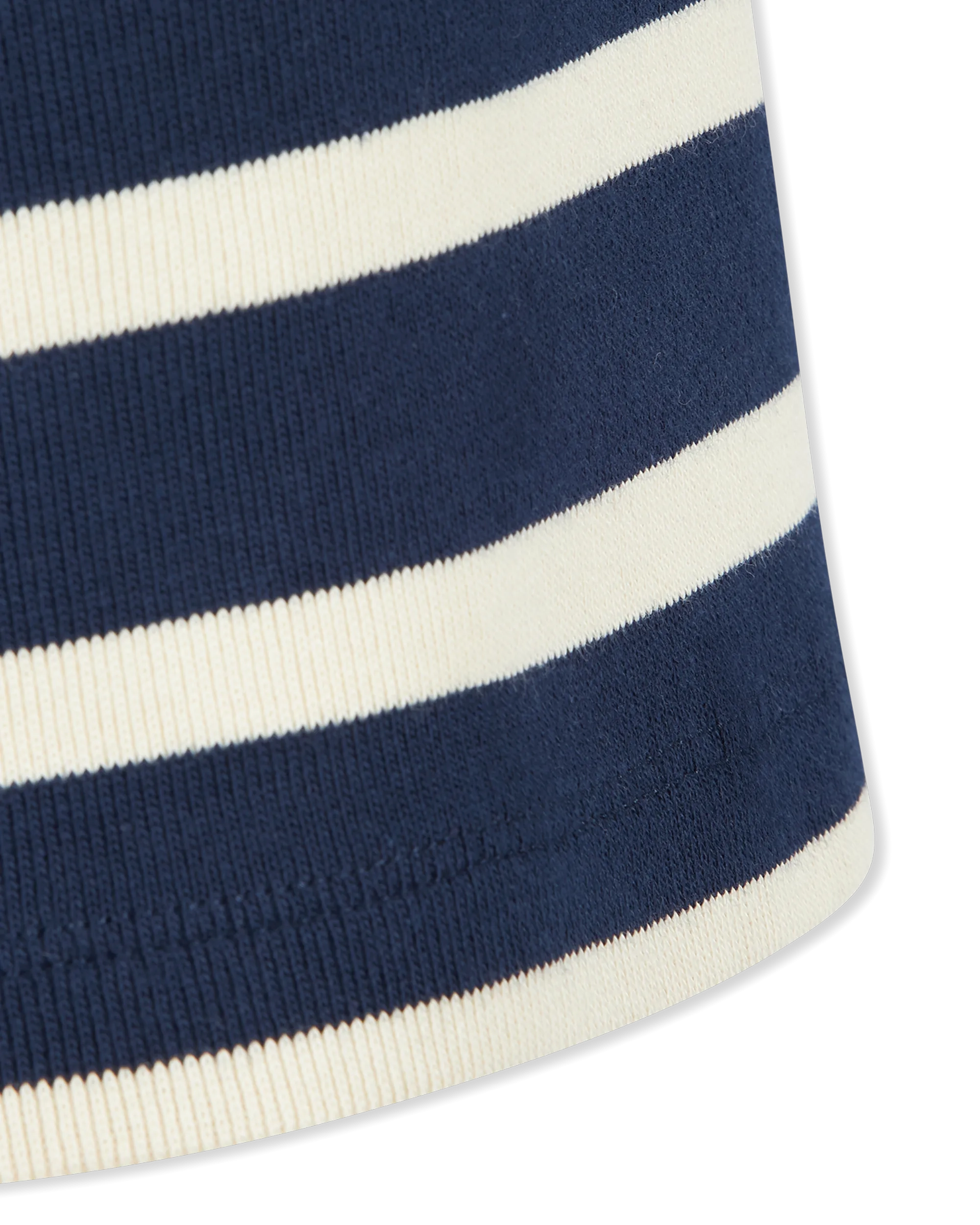 Cropped Striped Balmain Baseball T-Shirt