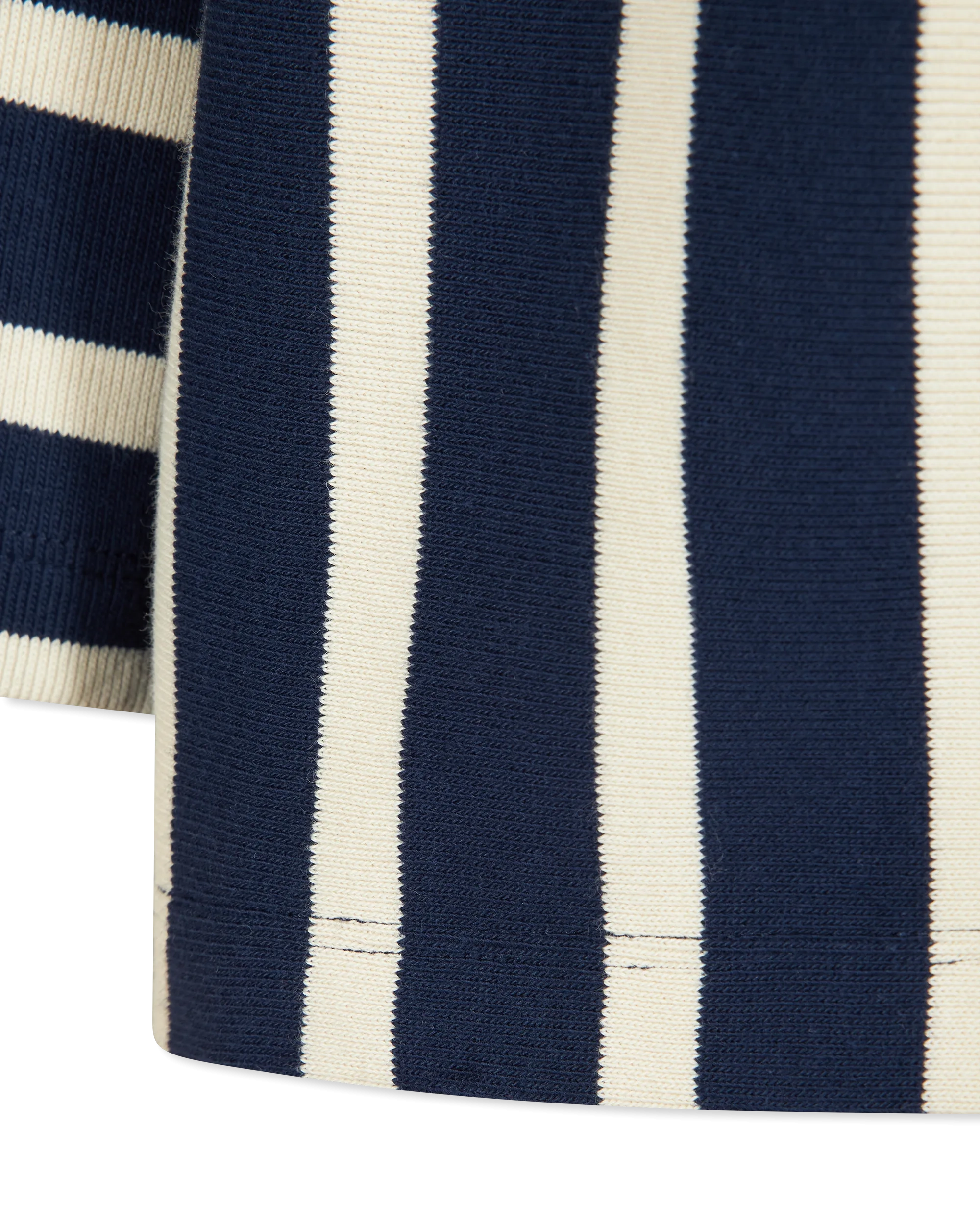 Cropped Striped Balmain Baseball T-Shirt