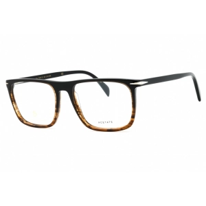 David Beckham Men's Eyeglasses - Brown Striped Havana Full Rim Frame | DB 1108 0Z15 00