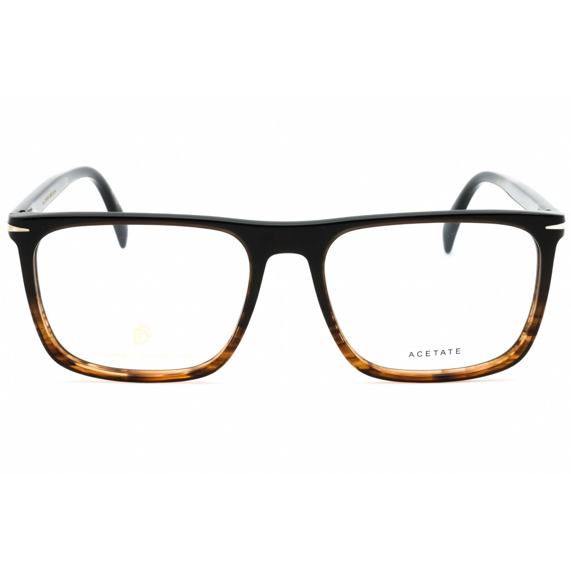 David Beckham Men's Eyeglasses - Brown Striped Havana Full Rim Frame | DB 1108 0Z15 00