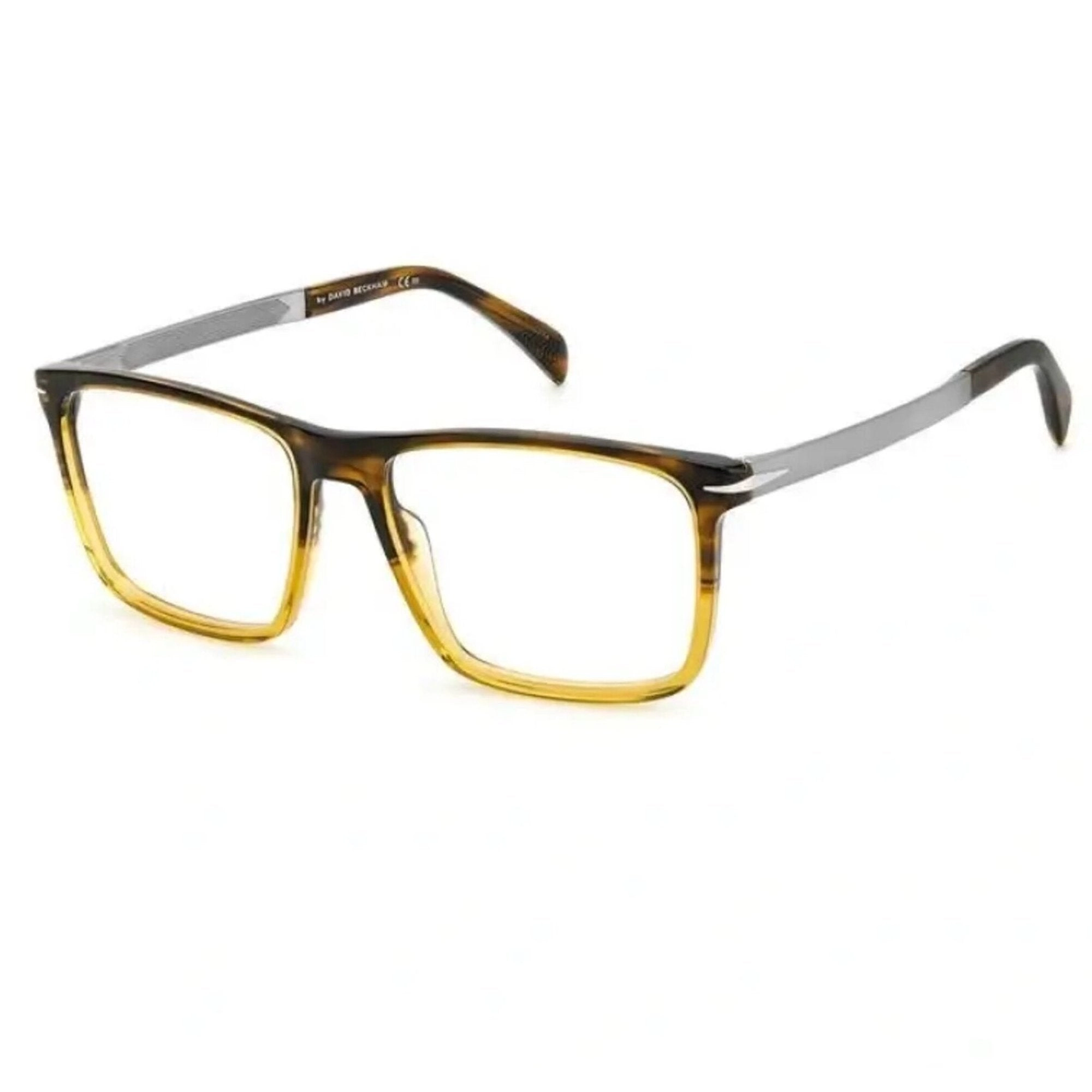David Beckham Men's Eyeglasses - Striped Brown/Ruthenium Square Frame | DB 1094 06KM
