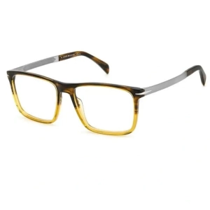 David Beckham Men's Eyeglasses - Striped Brown/Ruthenium Square Frame | DB 1094 06KM