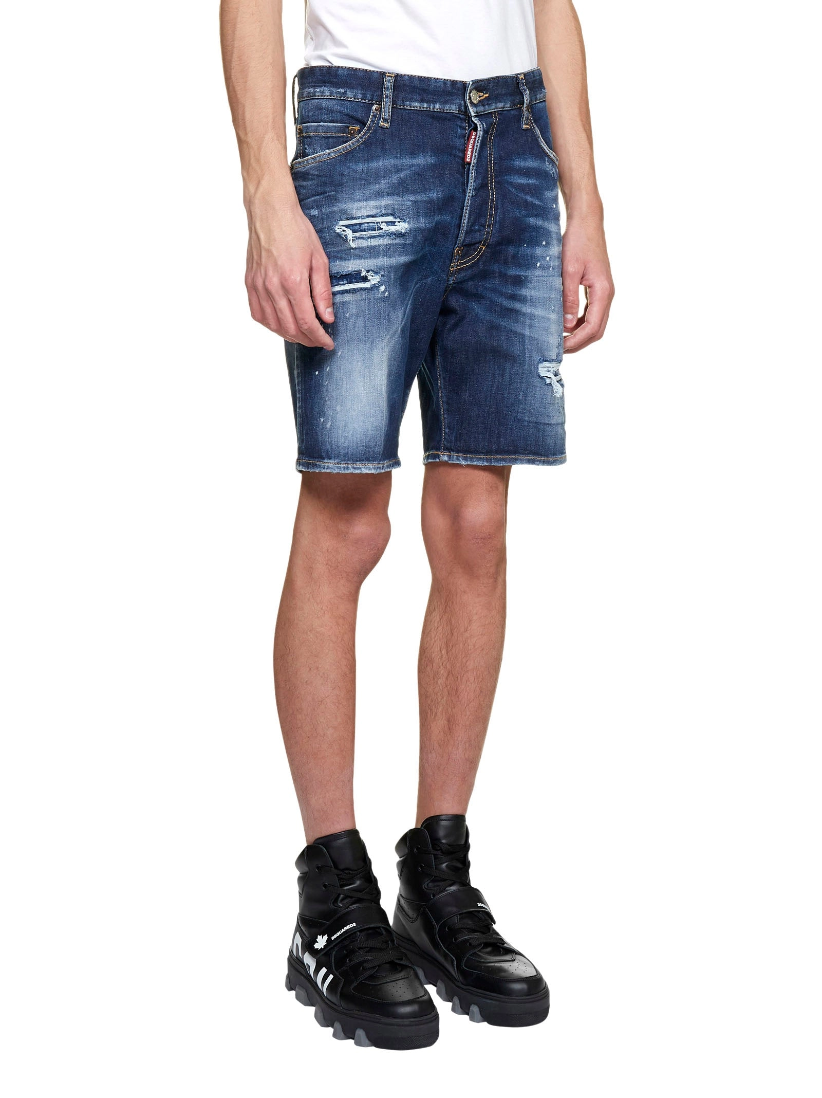 Dsquared2 Distressed Effect Denim Shorts