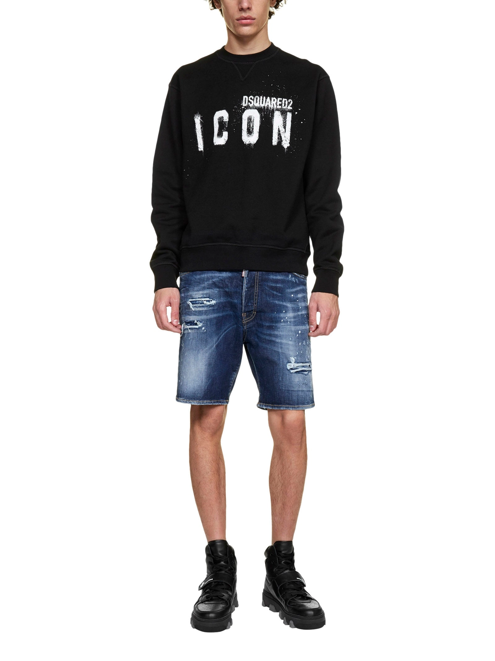 Dsquared2 Distressed Effect Denim Shorts