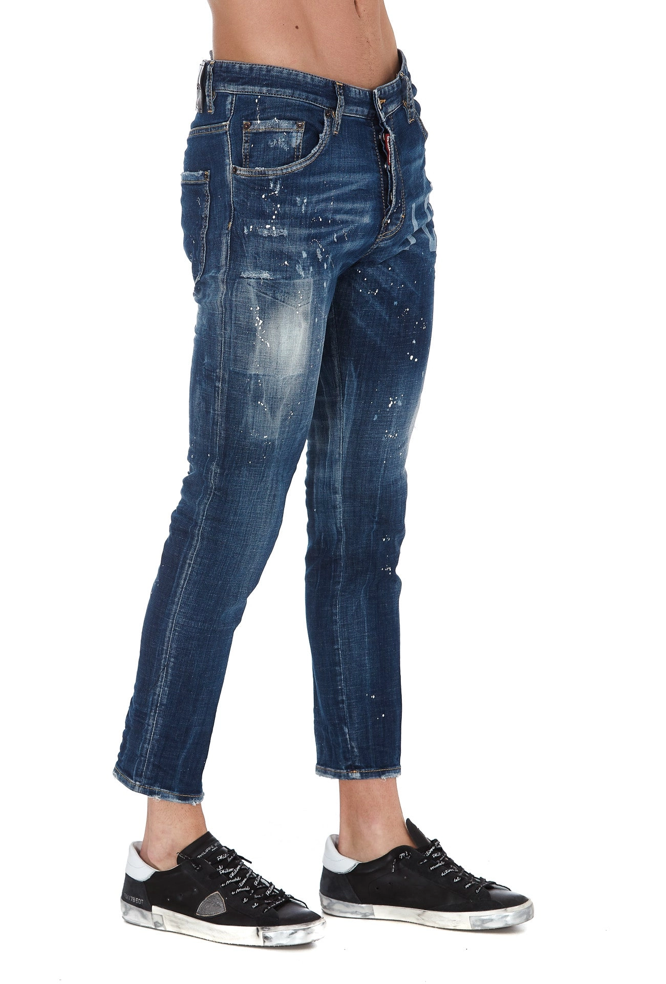 Dsquared2 Icon Print Paint Splatter Jeans