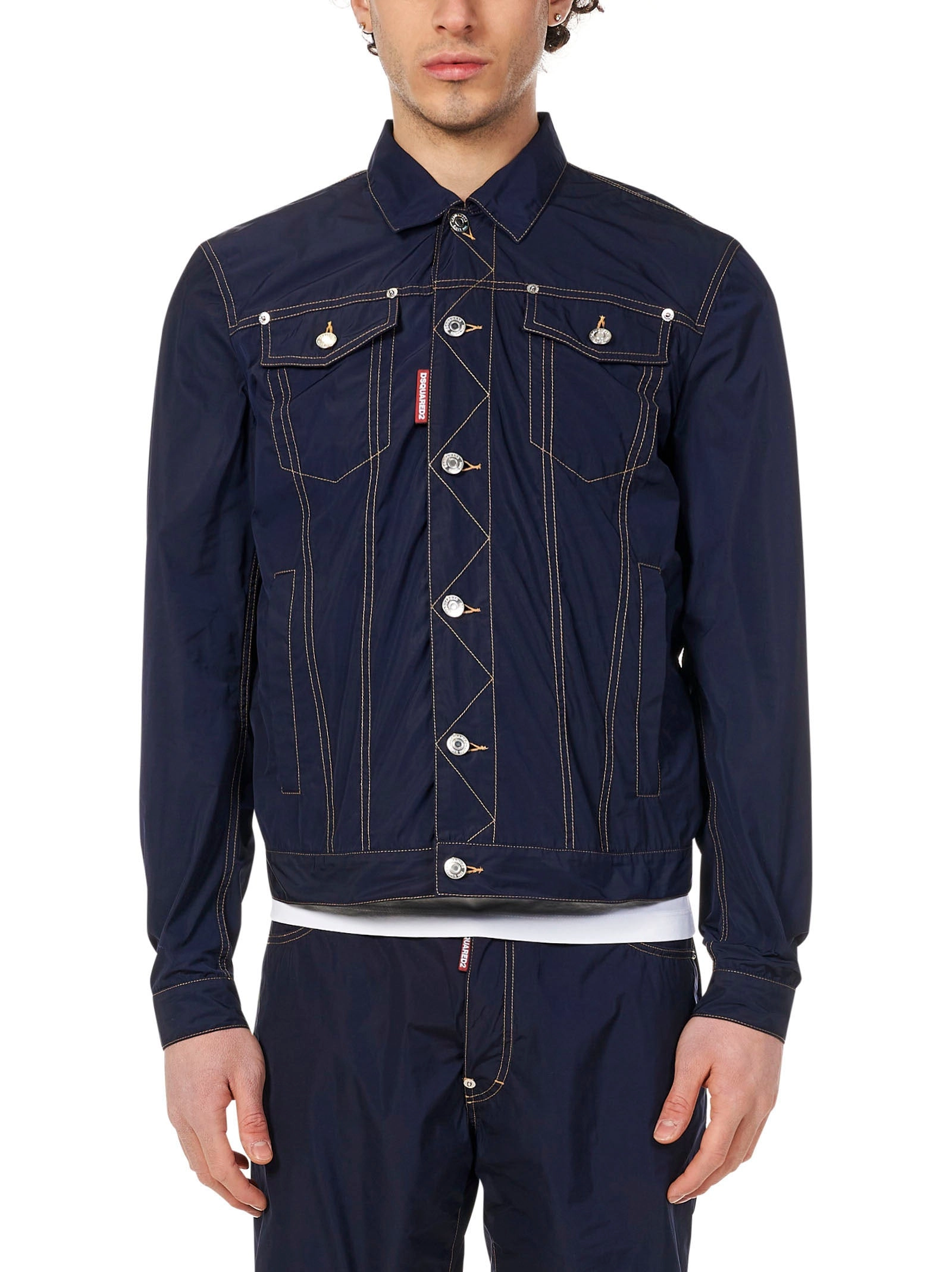 Dsquared2 Logo Patch Button Fastening Jacket