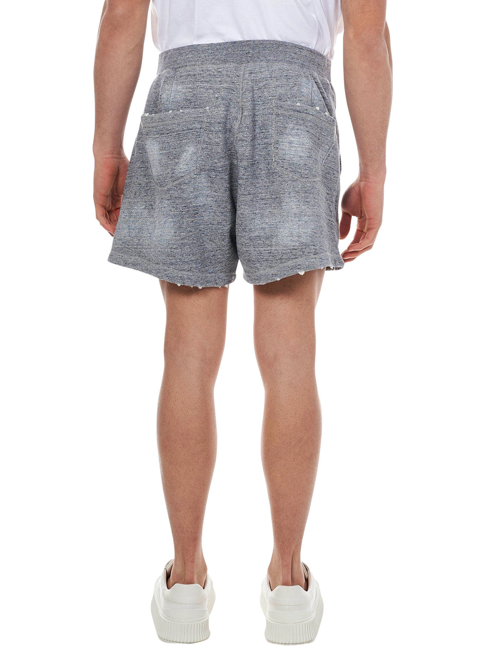 Dsquared2 Logo Print Distressed Shorts