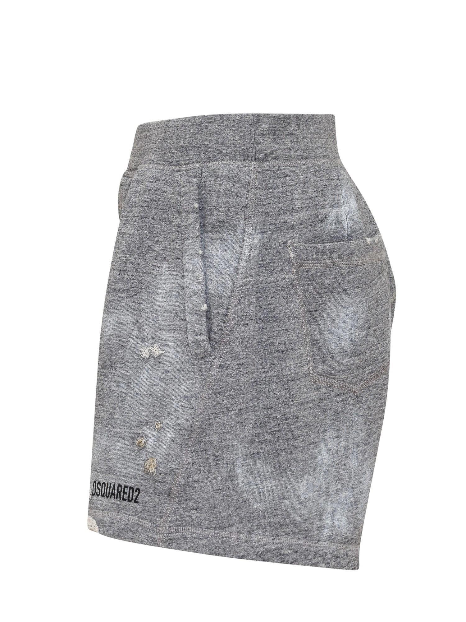Dsquared2 Logo Print Distressed Shorts