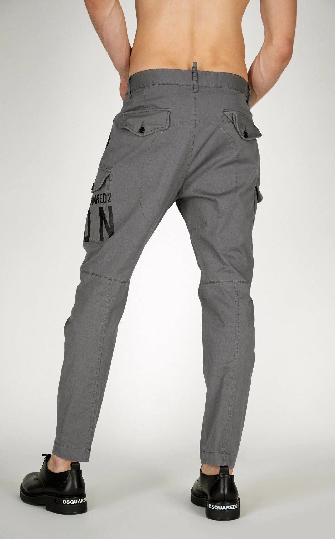 Dsquared2 Logo Printed Tapered Leg Cargo Trousers