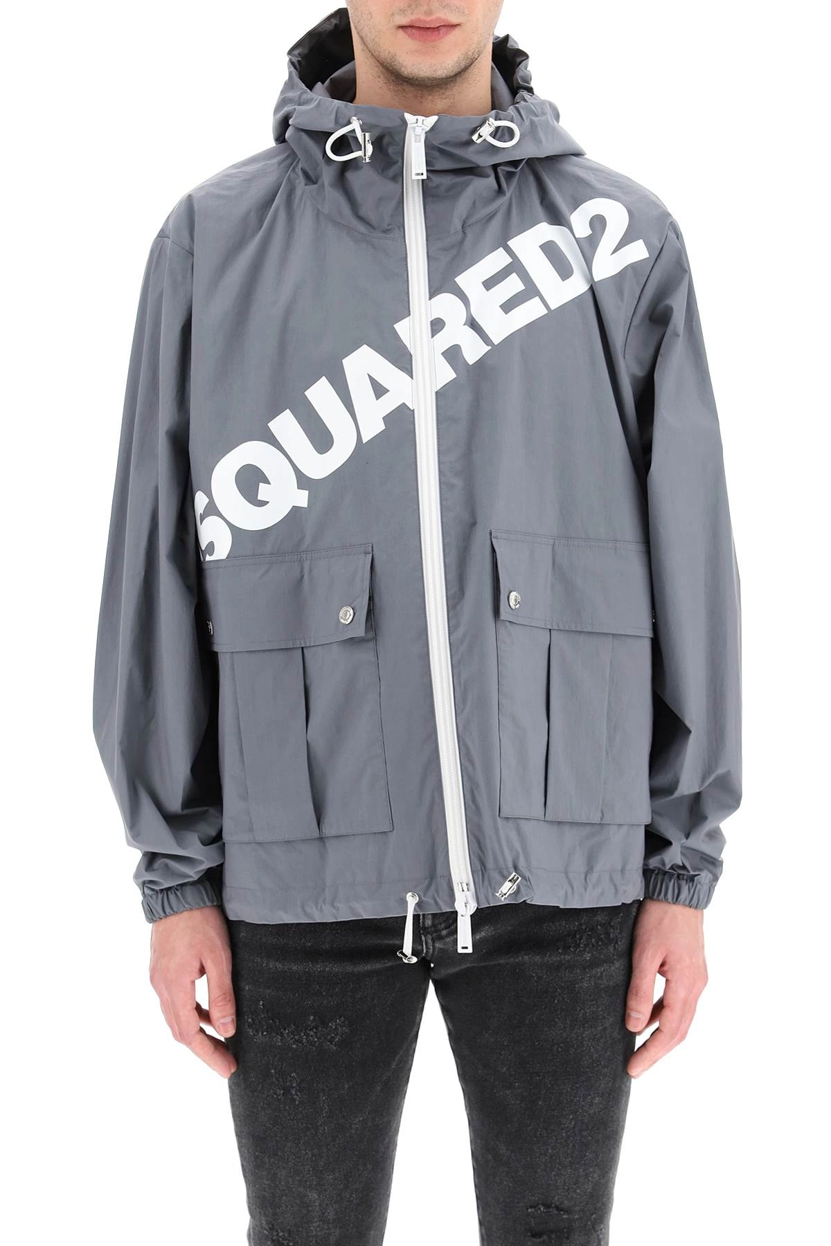 Dsquared2 Logo Printed Zipped Jacket