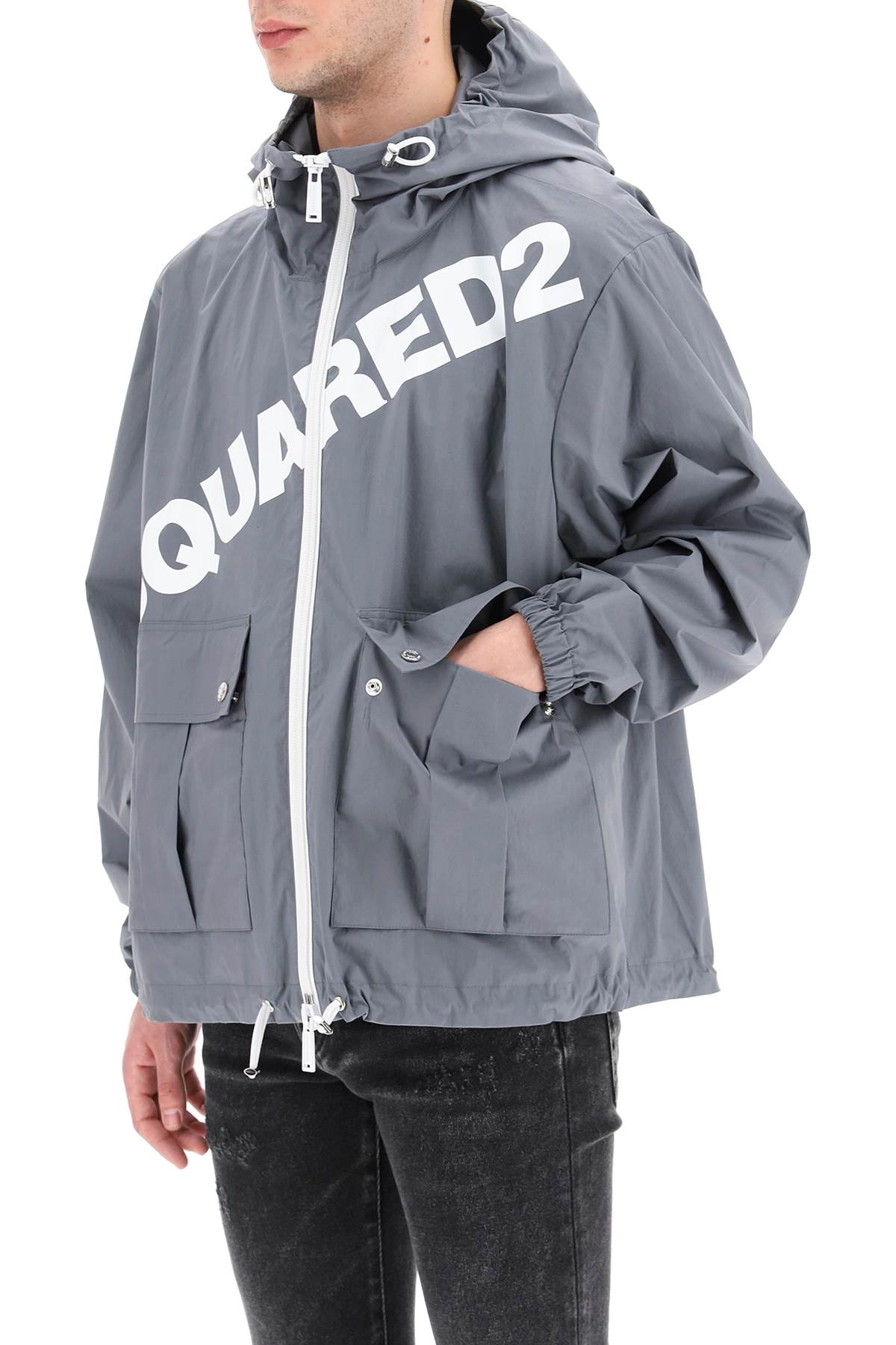Dsquared2 Logo Printed Zipped Jacket