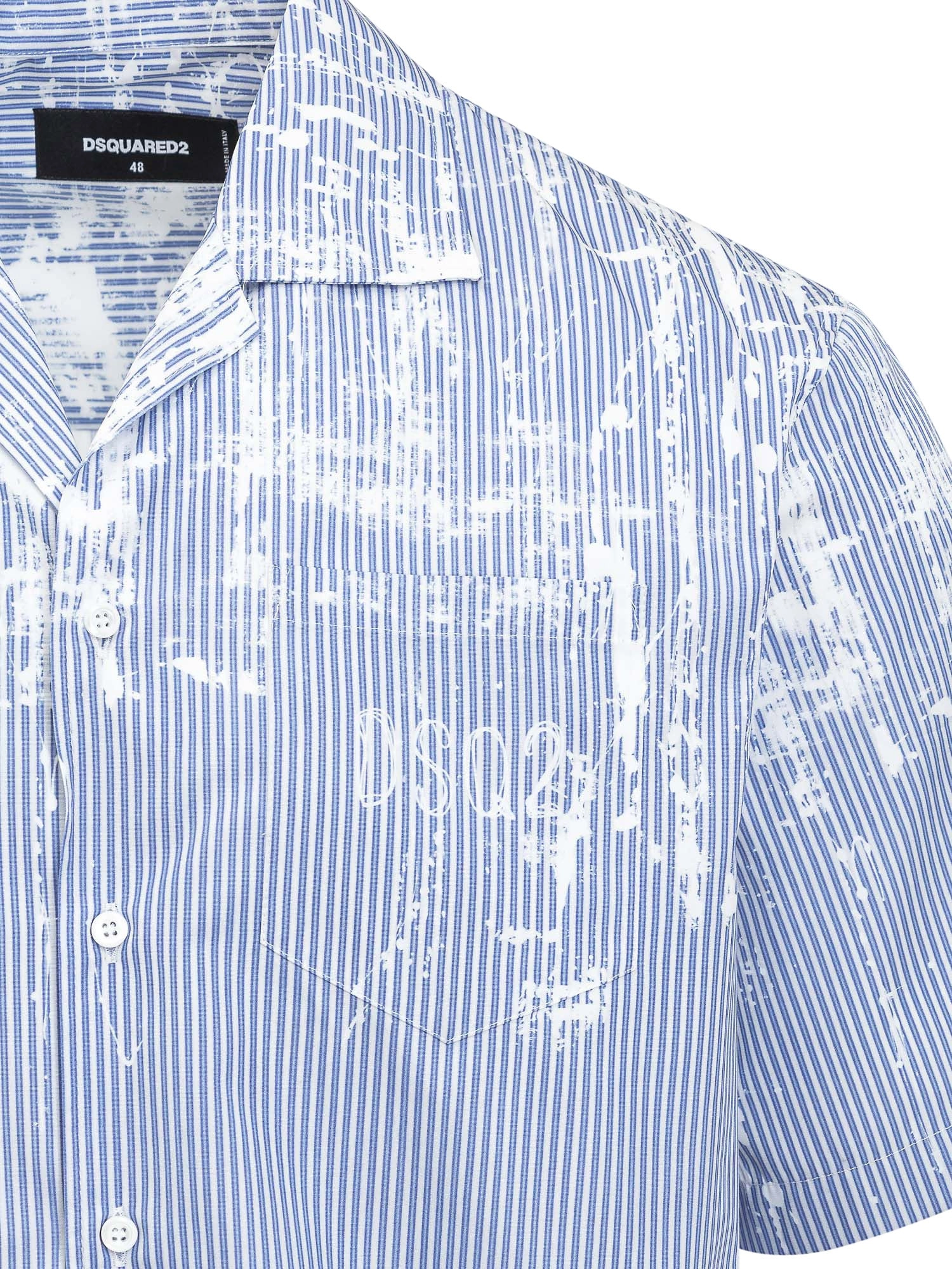 Dsquared2 Striped Curved Hem Shirt