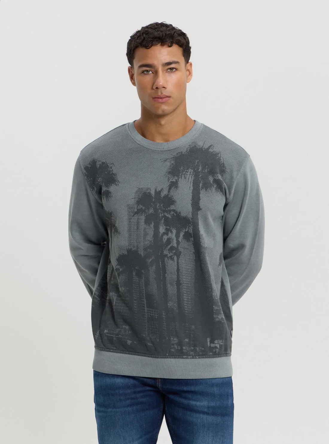 Eco Grey Palm Jumper