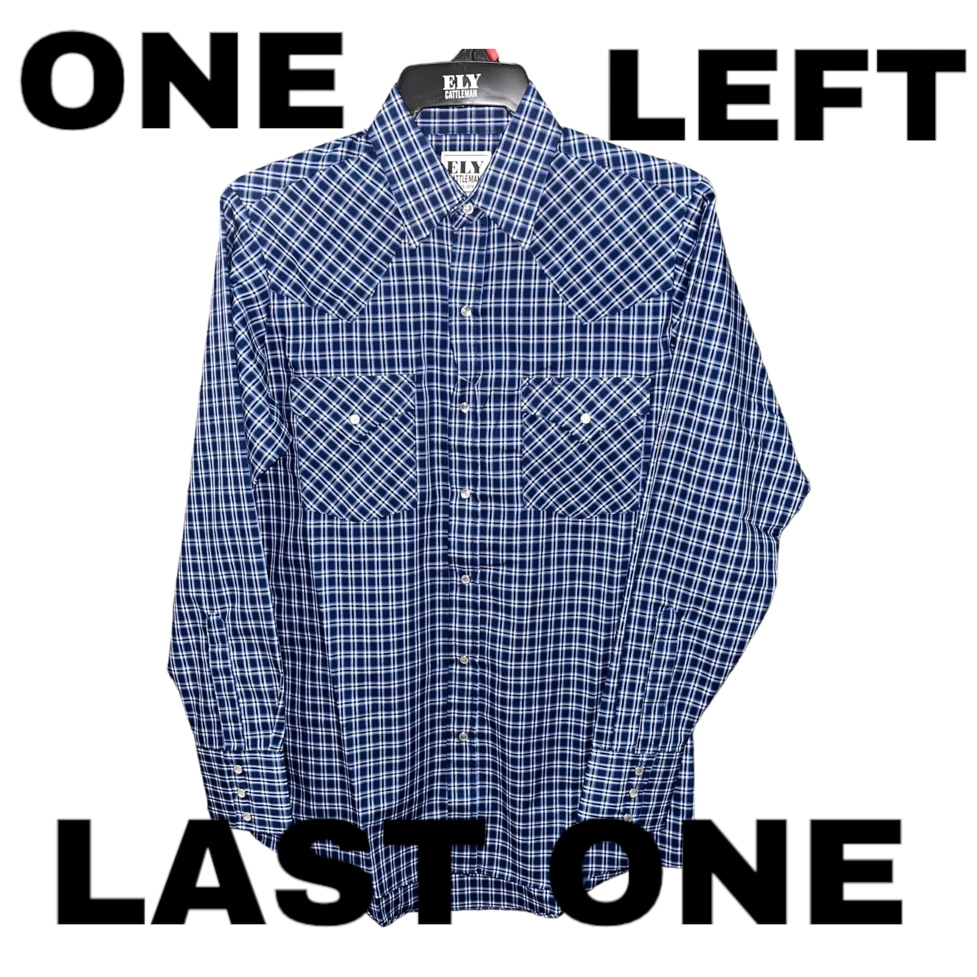 Ely & Walker Men's Long Sleeve Plaid Shirt Blue 15202907-Blue-E