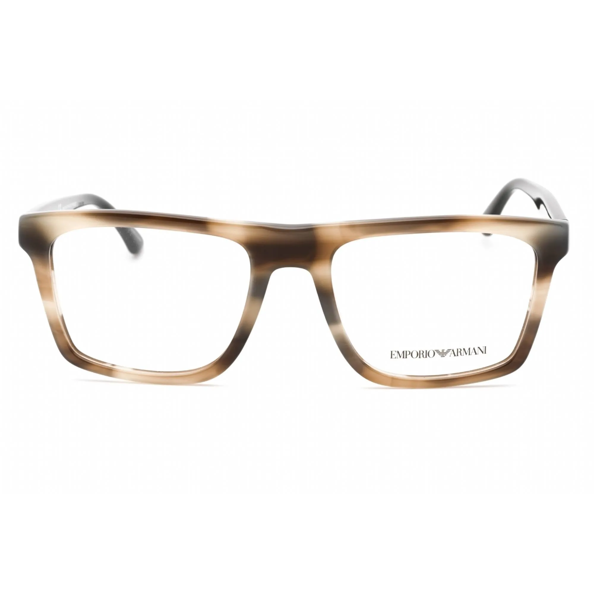 Emporio Armani Men's Eyeglasses - Striped Grey Rectangular Shape Frame | 0EA3185 5877