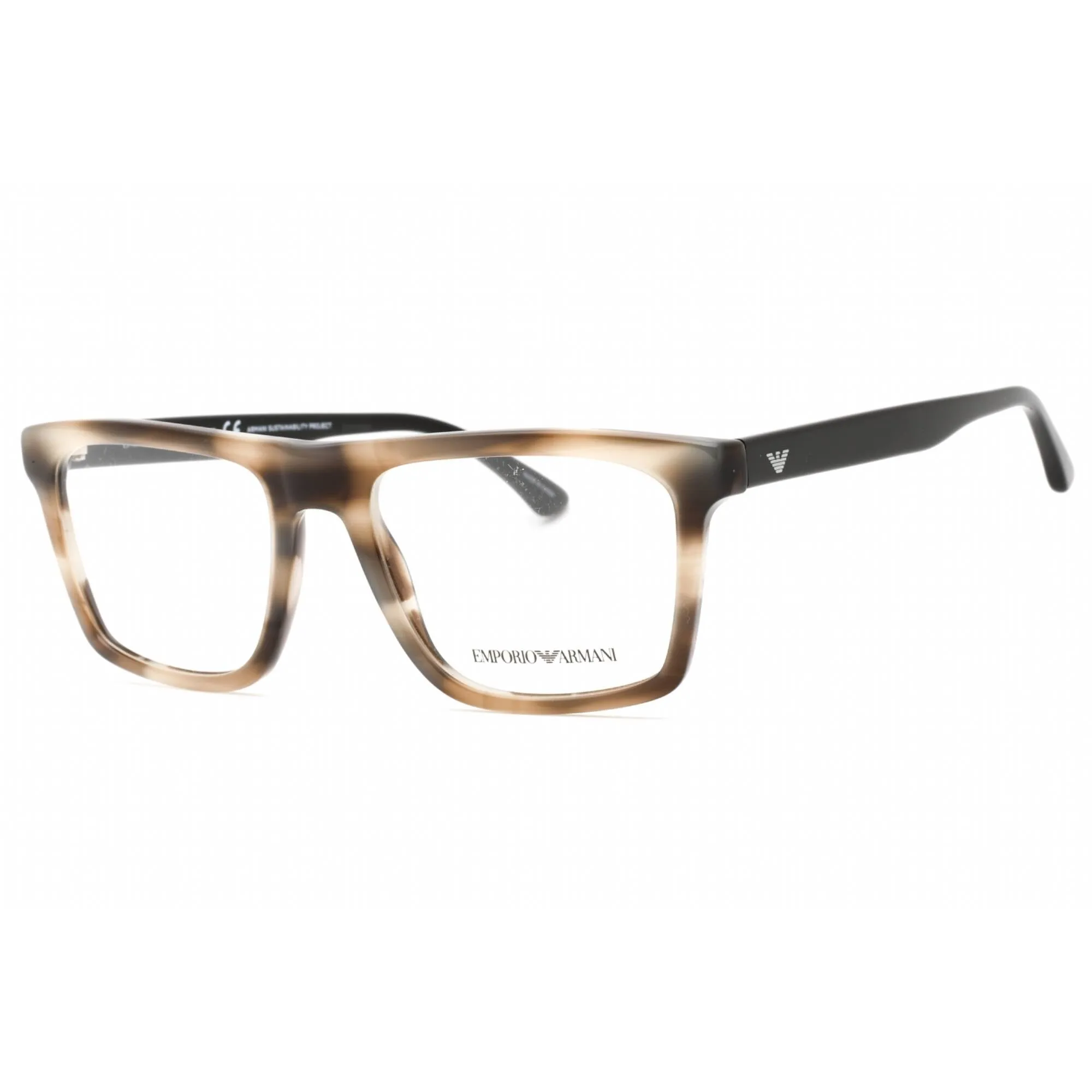Emporio Armani Men's Eyeglasses - Striped Grey Rectangular Shape Frame | 0EA3185 5877