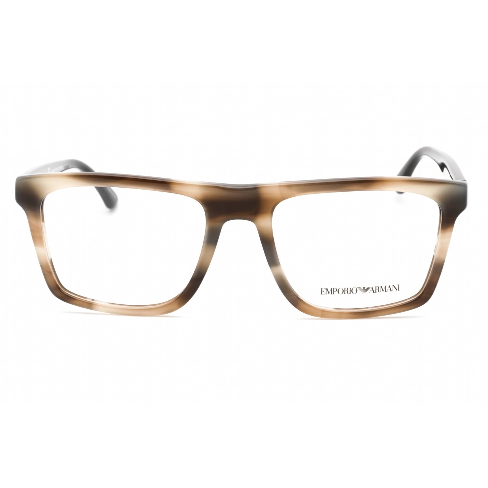 Emporio Armani Men's Eyeglasses - Striped Grey Rectangular Shape Frame | 0EA3185 5877