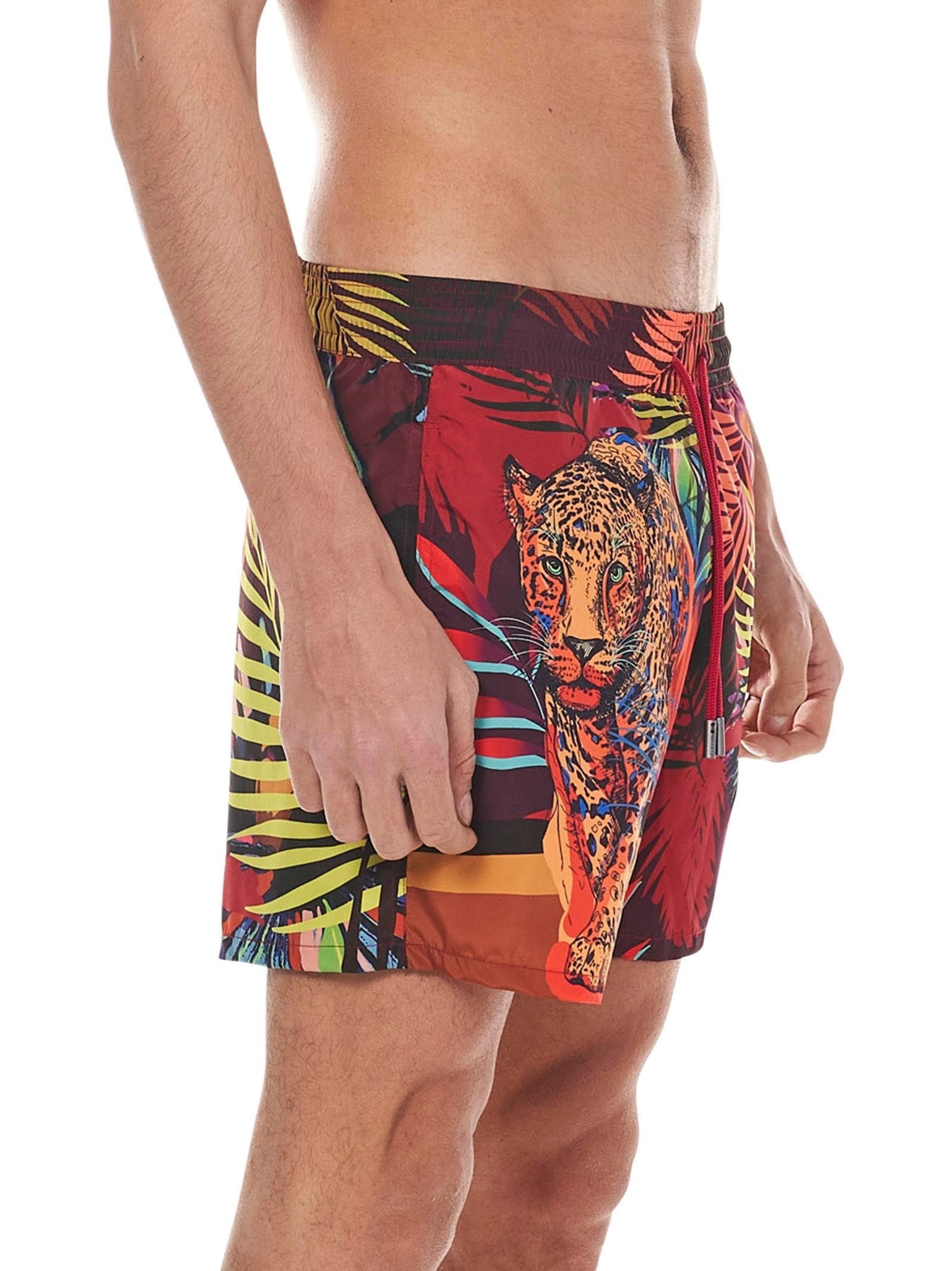 Etro Graphic Print Logo Patch Swim Shorts