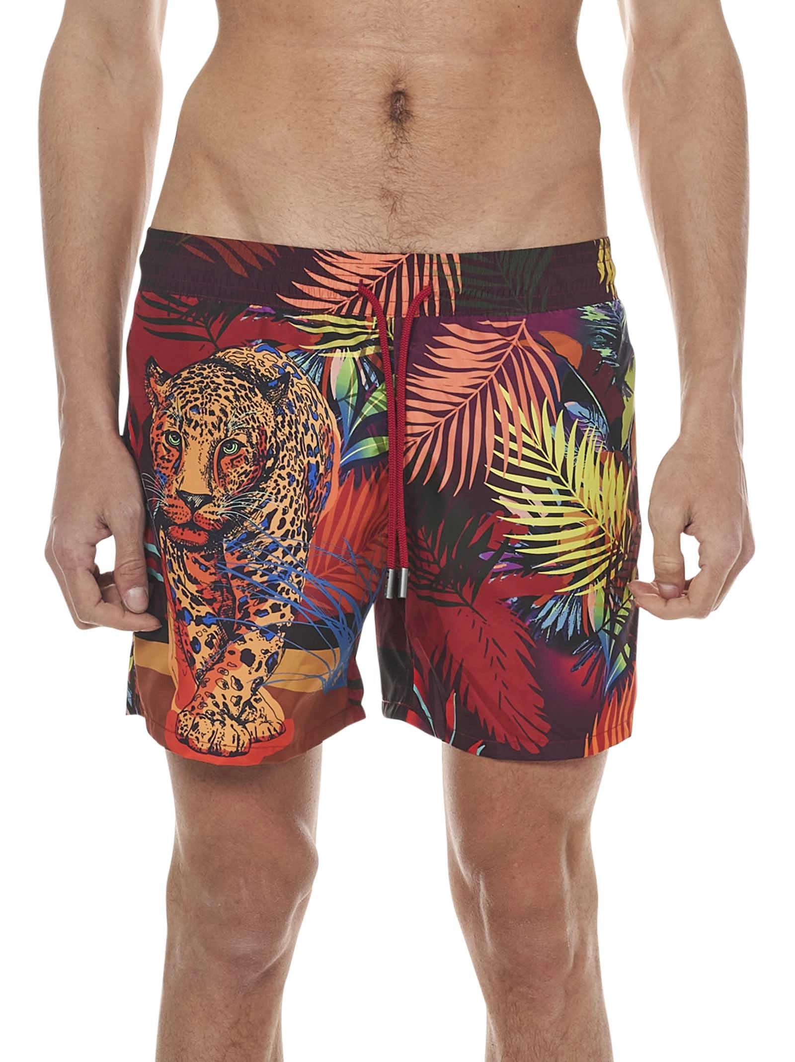 Etro Graphic Print Logo Patch Swim Shorts