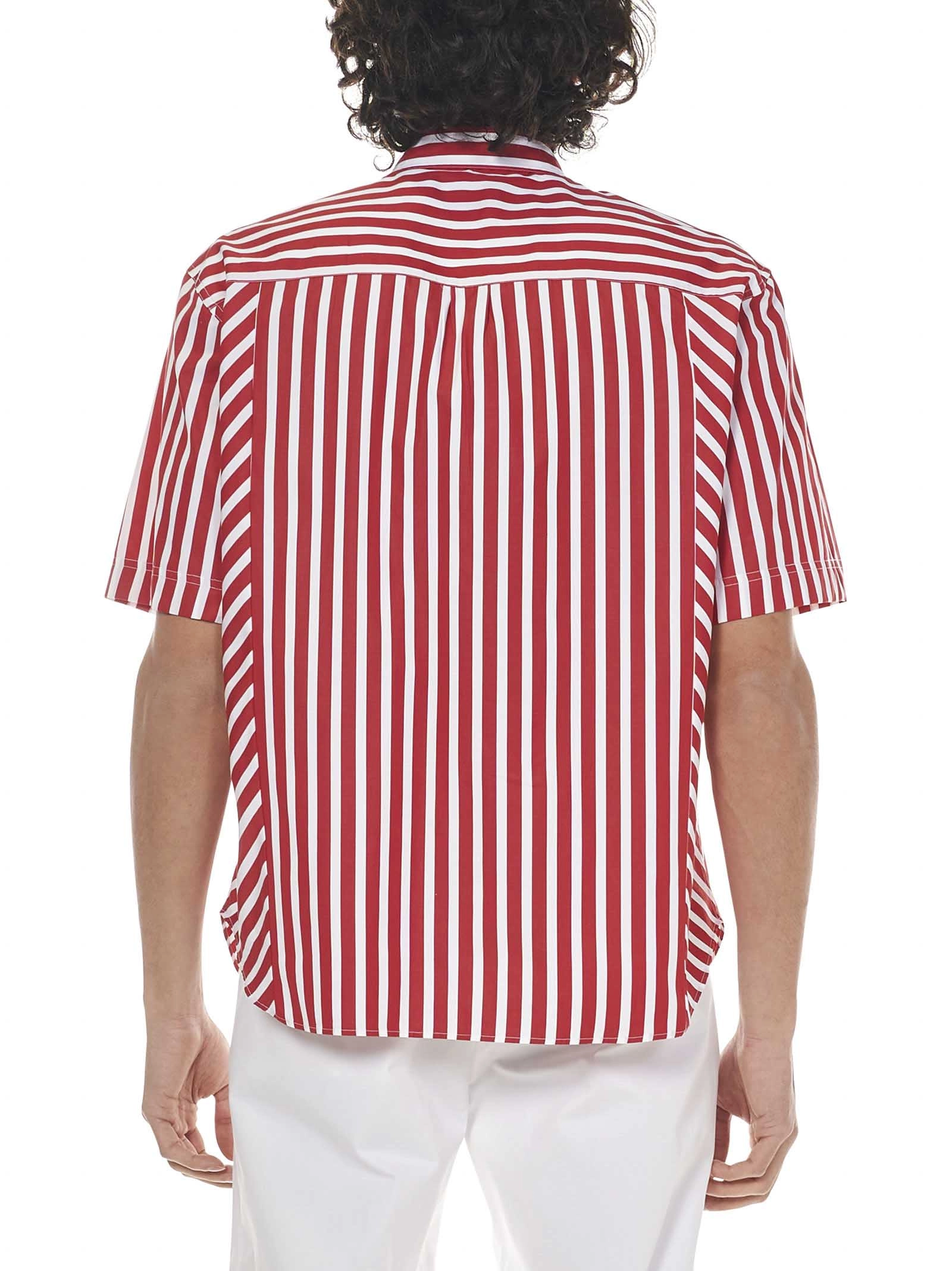 Etro Logo Embroidered Panelled Striped Short Sleeve Shirt
