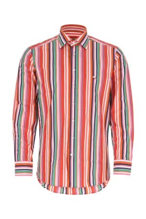 Etro Logo Embroidered Striped Shirt