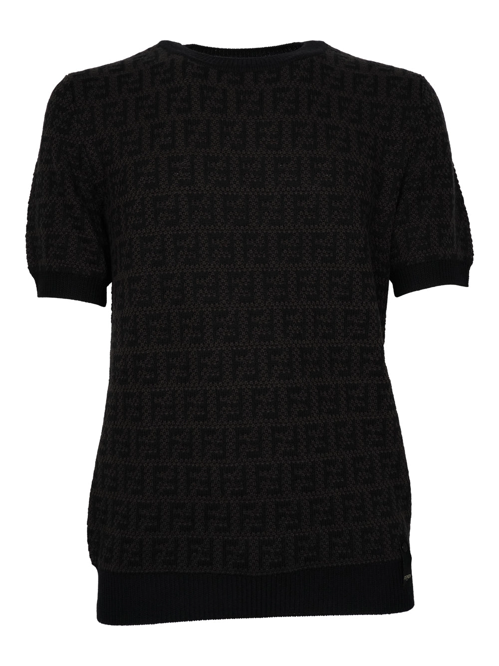Fendi Monogram Short-Sleeved Knit T-Shirt