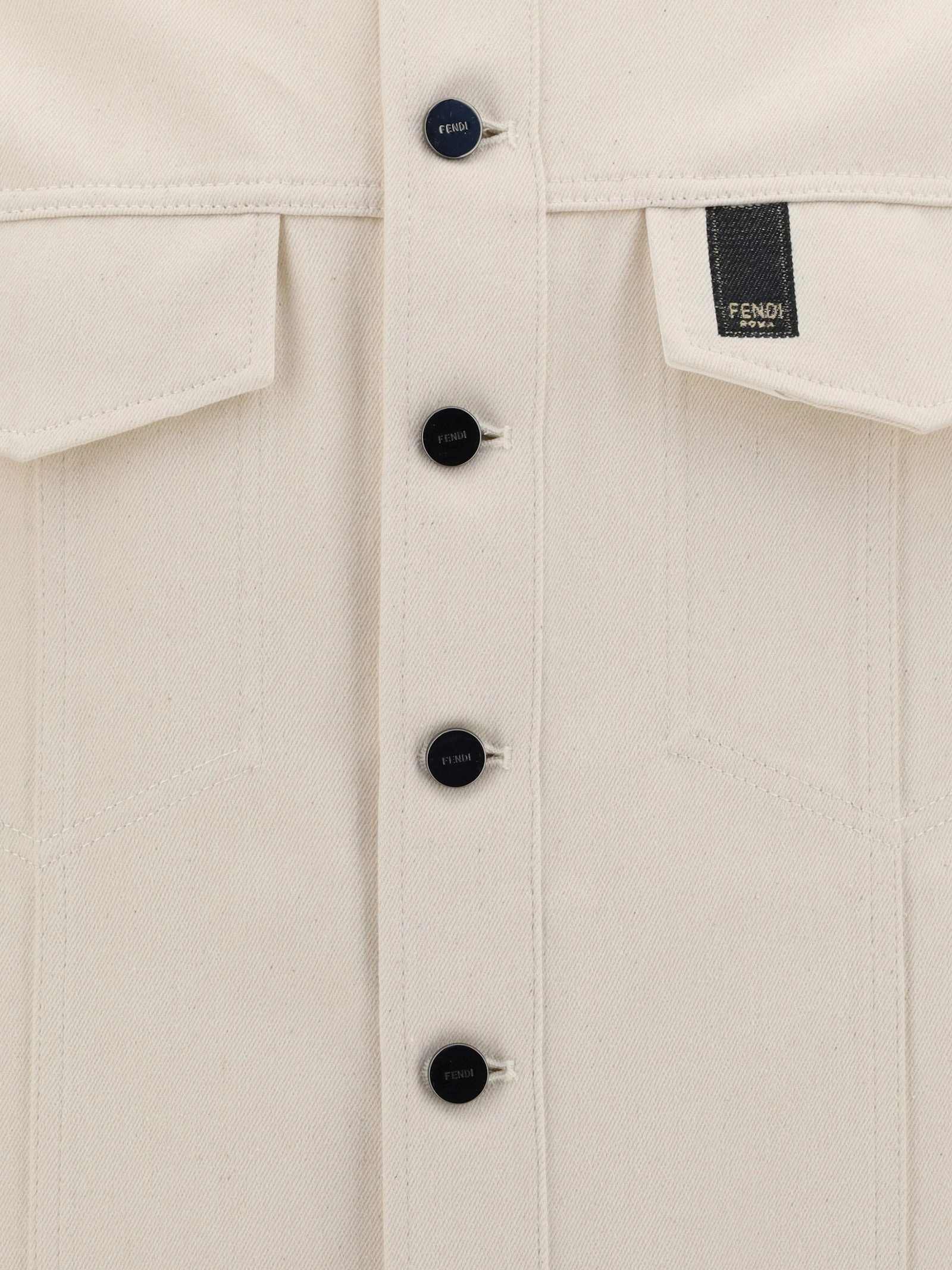Fendi Tack-Button Fastened Denim Jacket