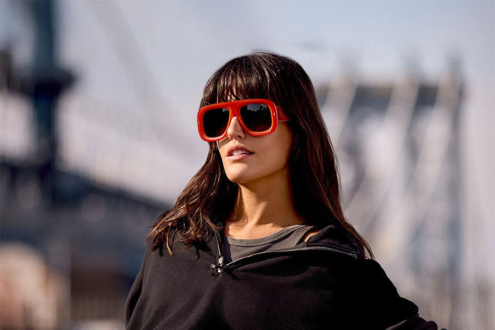 Flaglab 18 Two-Tone Oversized Shield Sunglasses