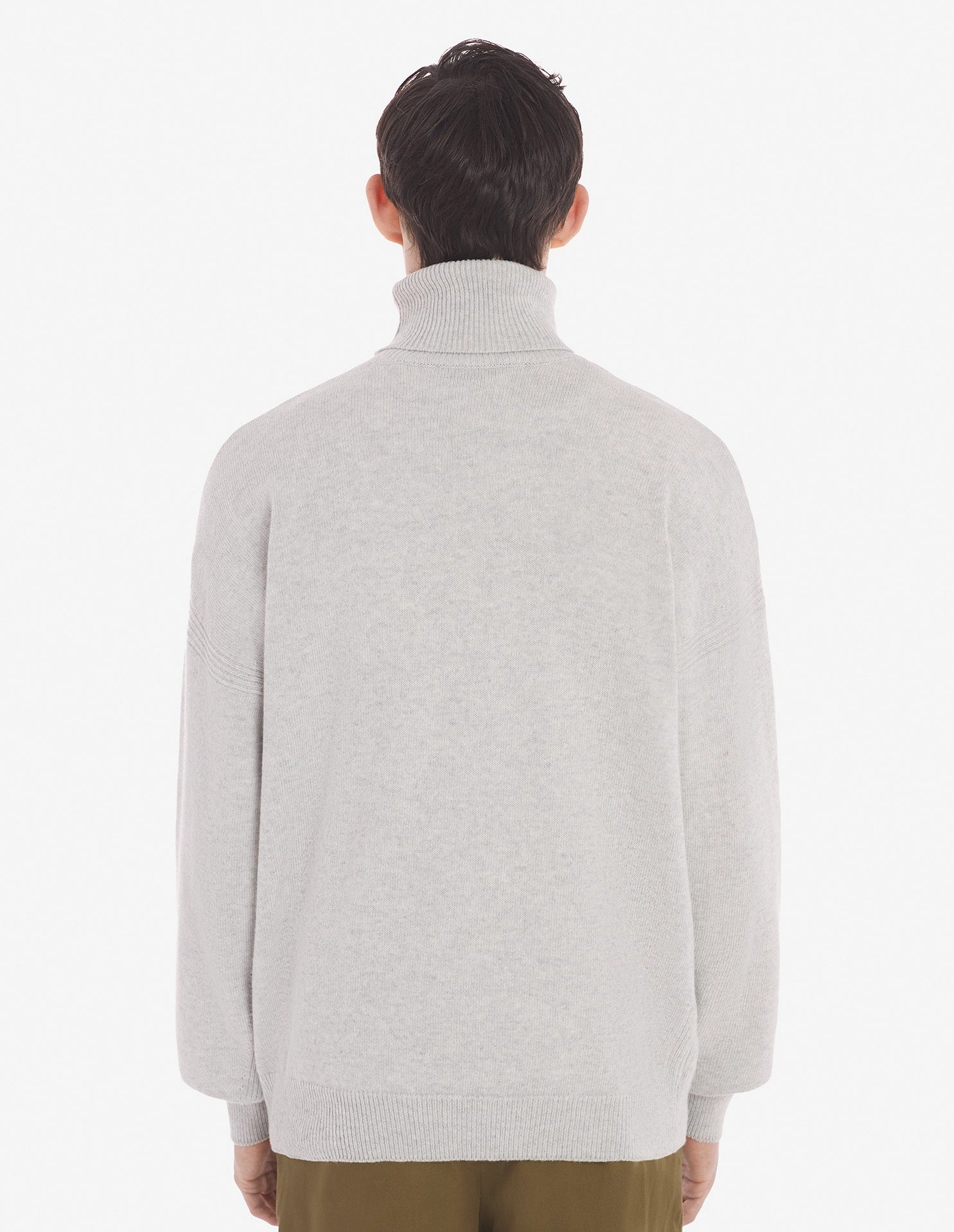 Fox Head Intarsia Comfort High Neck Jumper Light Grey Melange