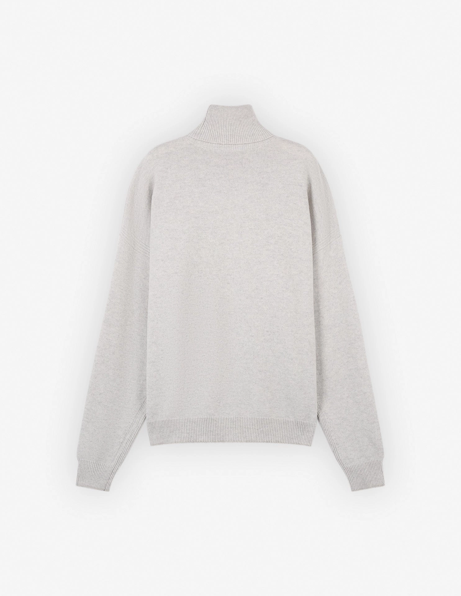 Fox Head Intarsia Comfort High Neck Jumper Light Grey Melange