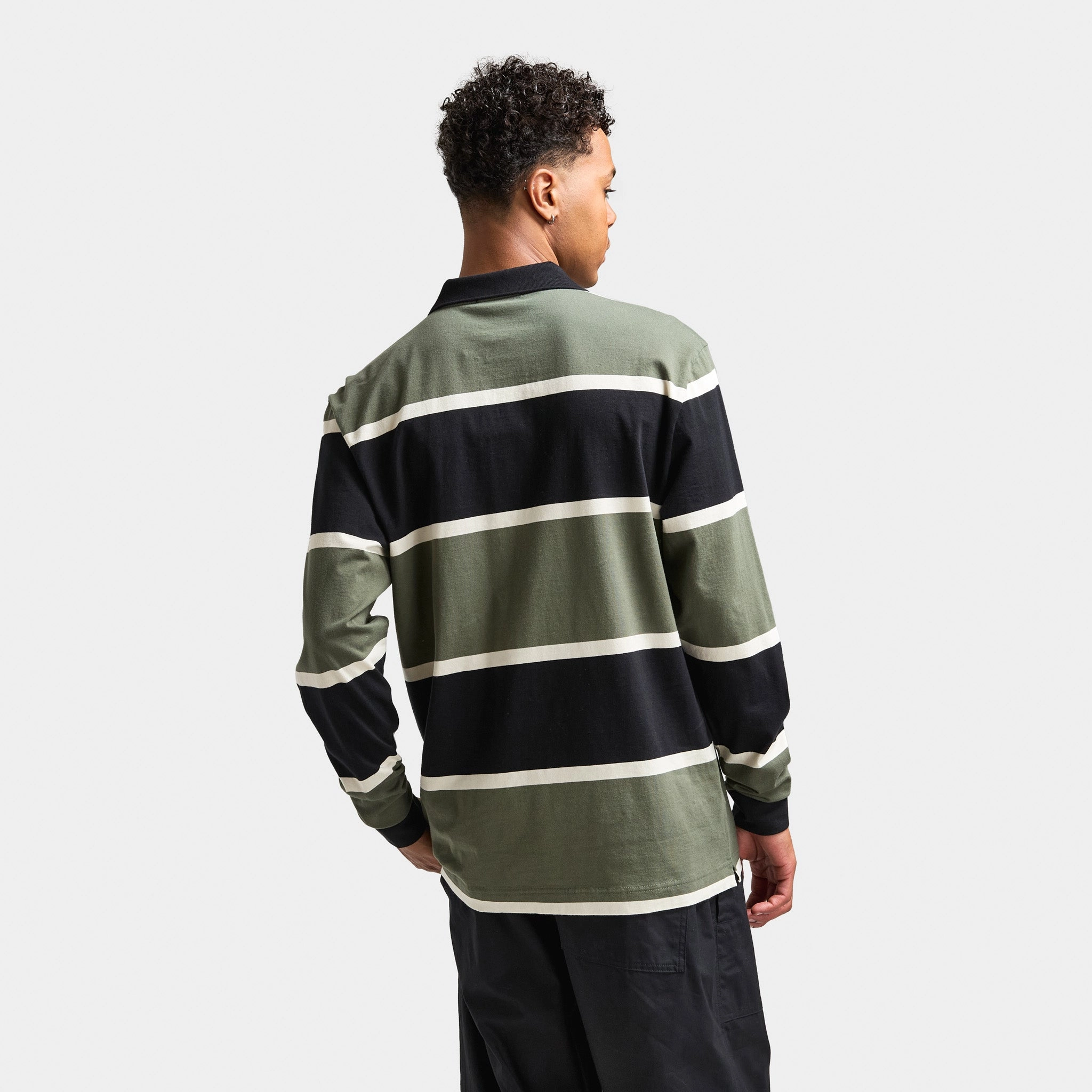 Fred Perry Striped Longsleeve Polo Laurel / Wreath Green