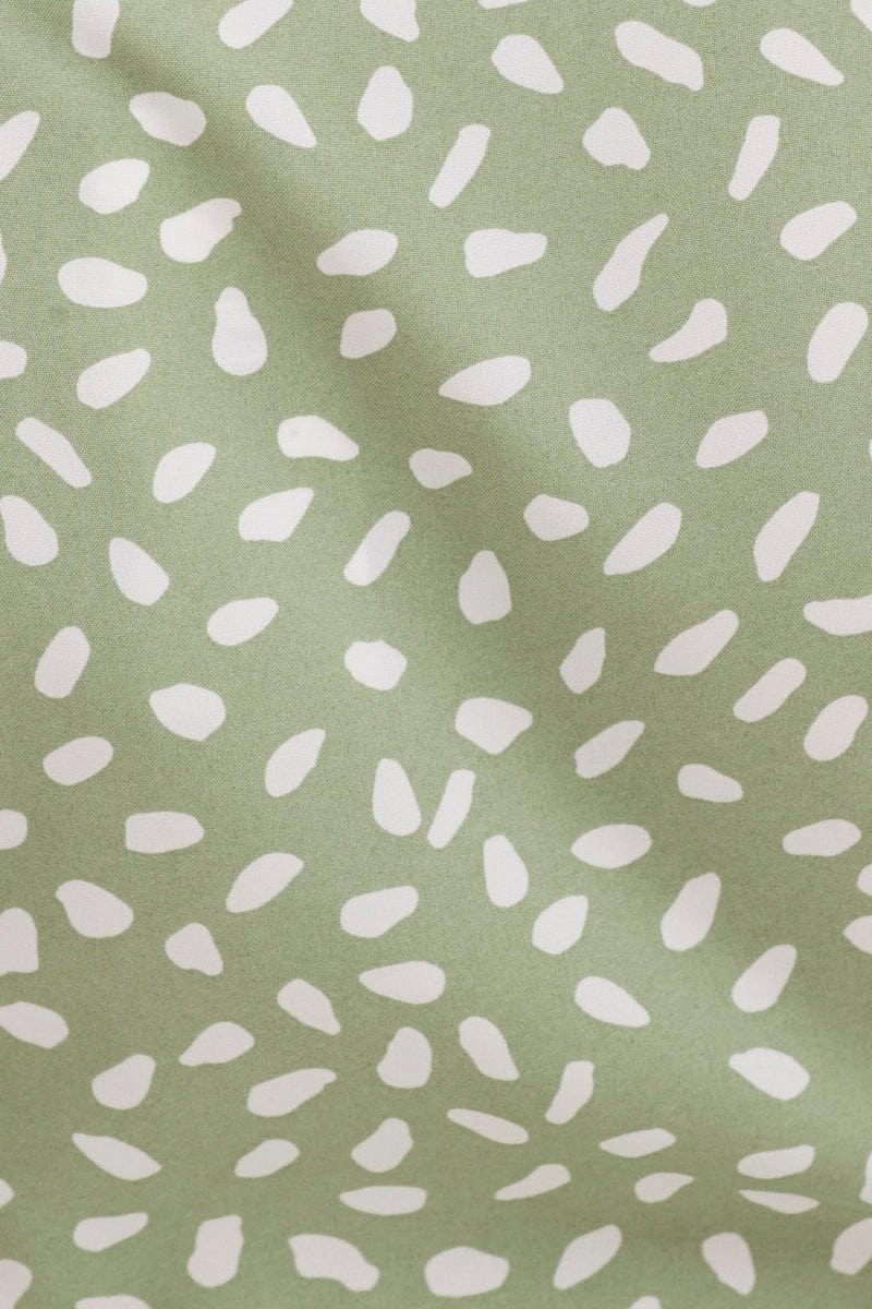 Green Geo Wrap Mini Dress