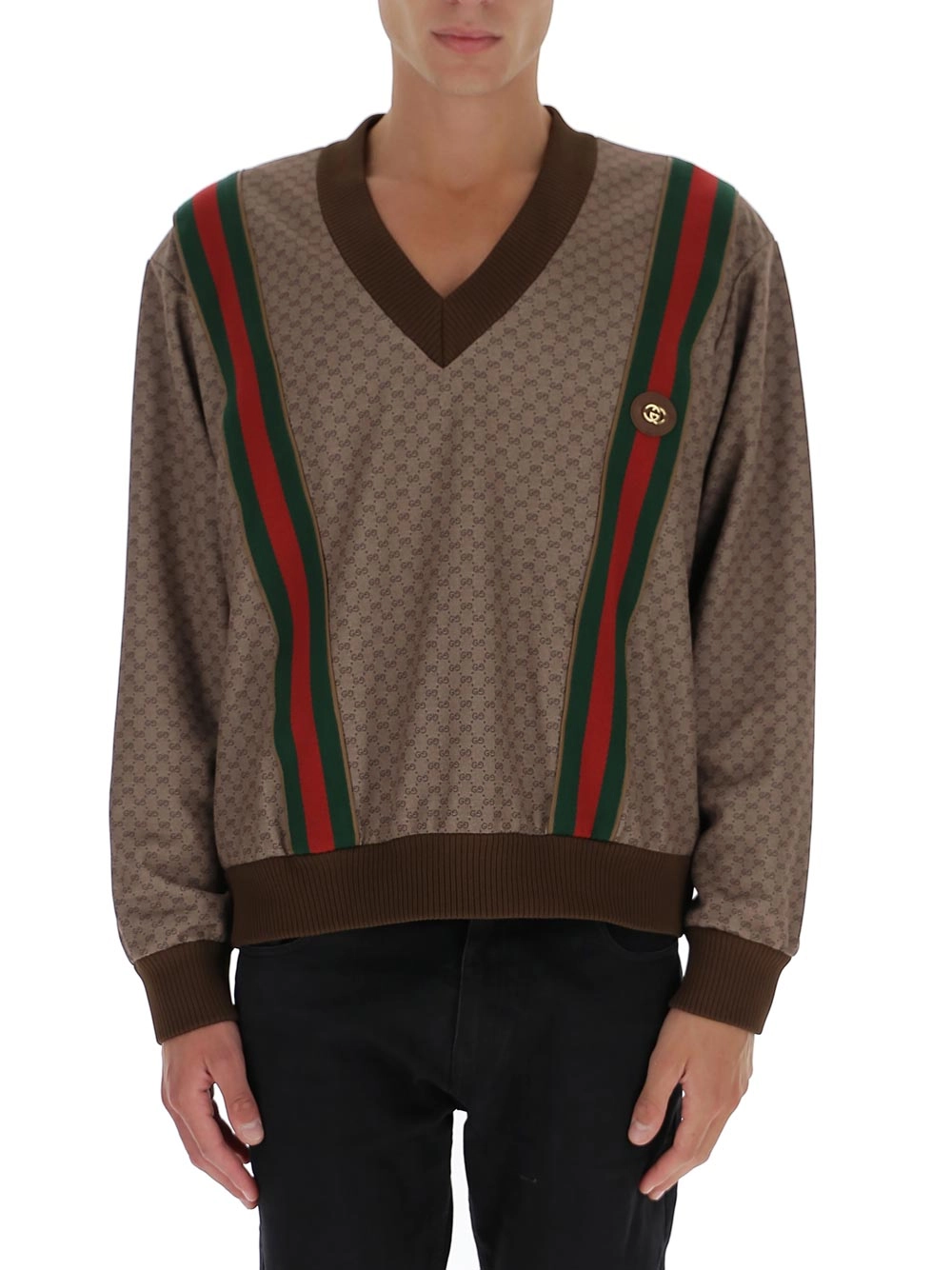 Gucci V-Neck Long-Sleeved Jumper