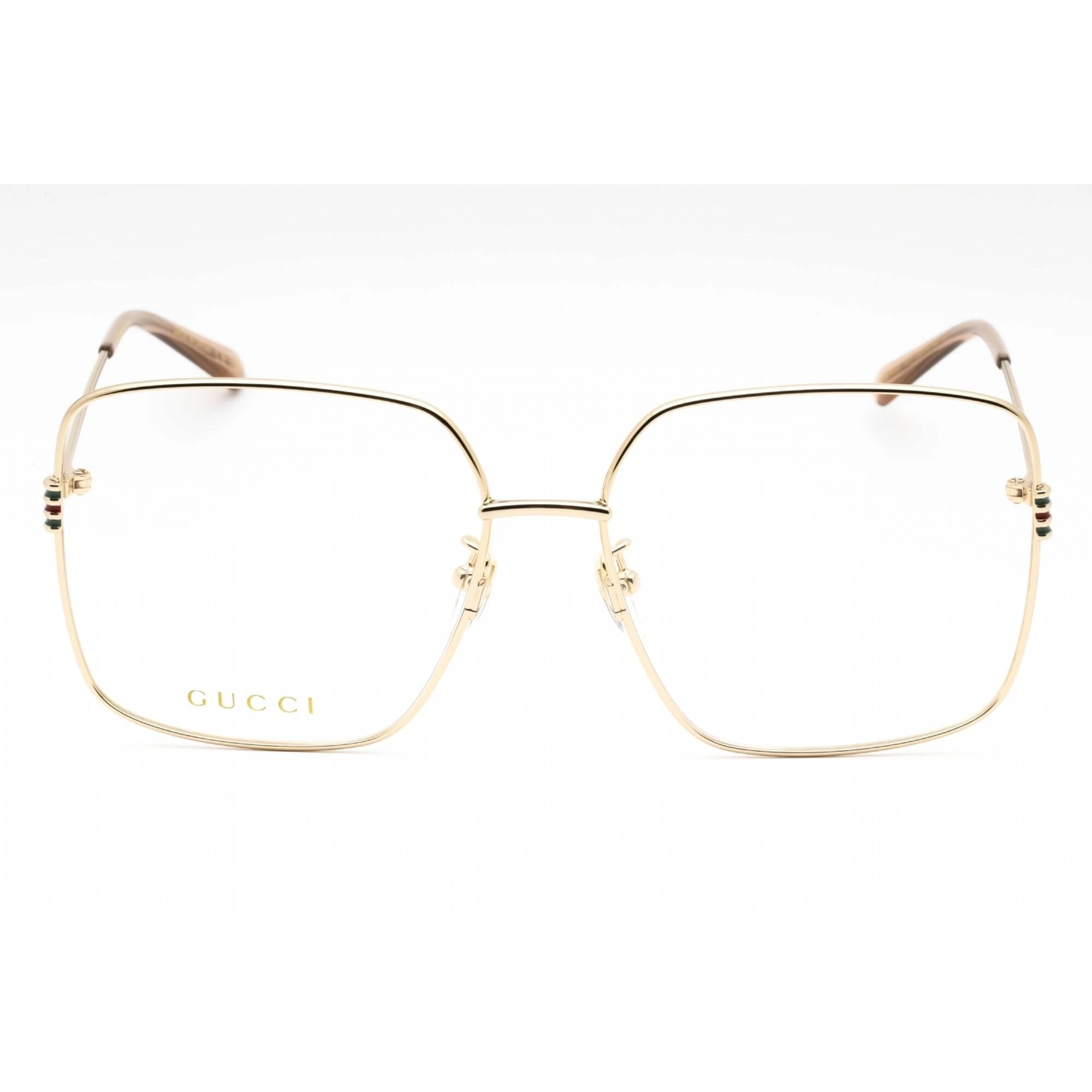 Gucci Women's Eyeglasses - Gold Metal Full Rim Oversized Shape Frame | GG1284OA 001