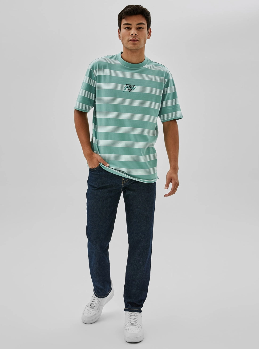 GUESS Originals x Anna Nicole Smith Green Domen Stripe T-Shirt