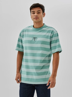 GUESS Originals x Anna Nicole Smith Green Domen Stripe T-Shirt