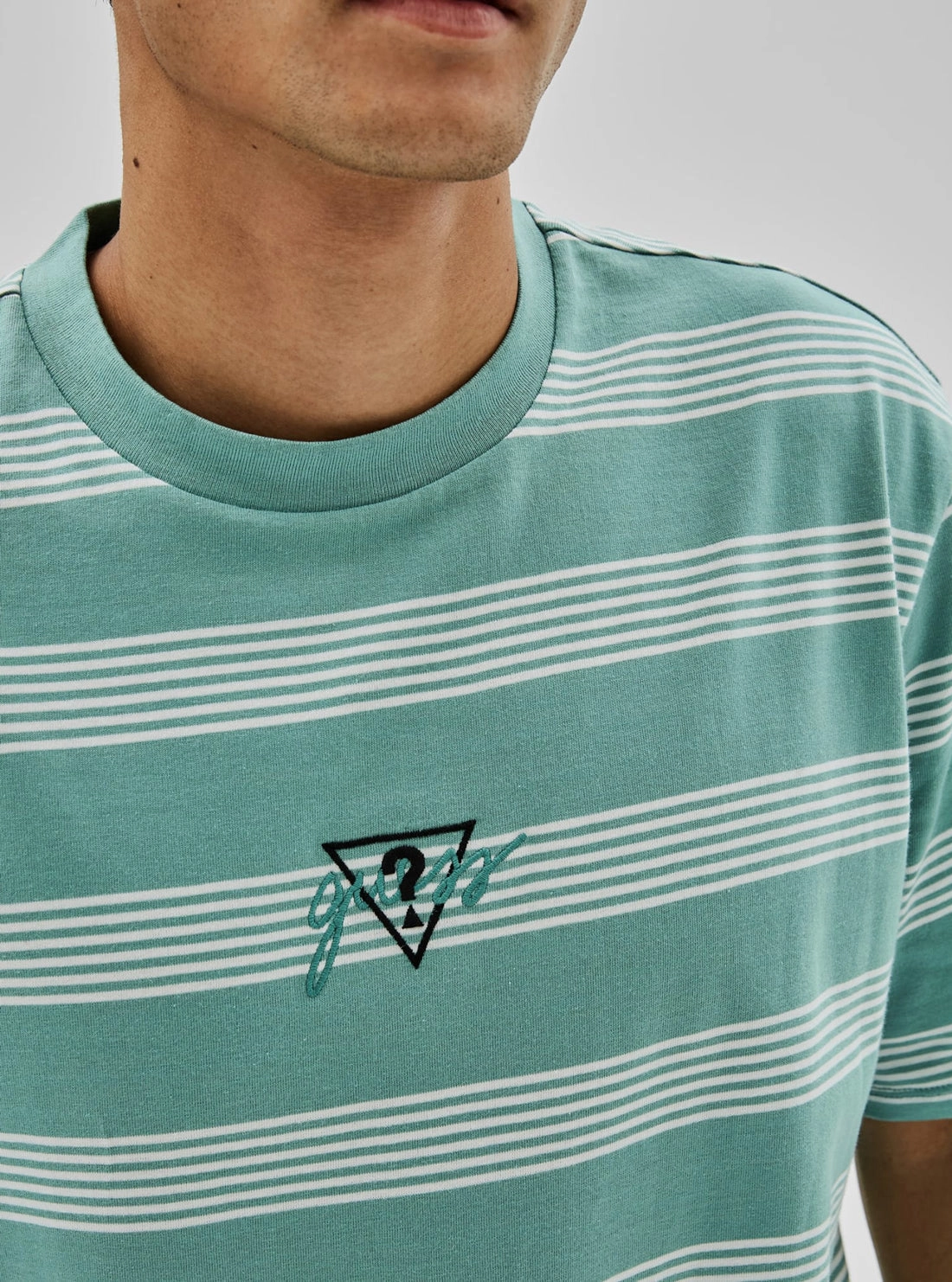 GUESS Originals x Anna Nicole Smith Green Domen Stripe T-Shirt