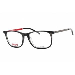 Hugo Men's Eyeglasses - Striped Grey Acetate/Metal Square Full Rim | HG 1018 0PZH 00