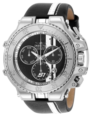 Invicta Men's Chronograph Watch - S1 Rally Quartz White & Black Dial Strap | 28395