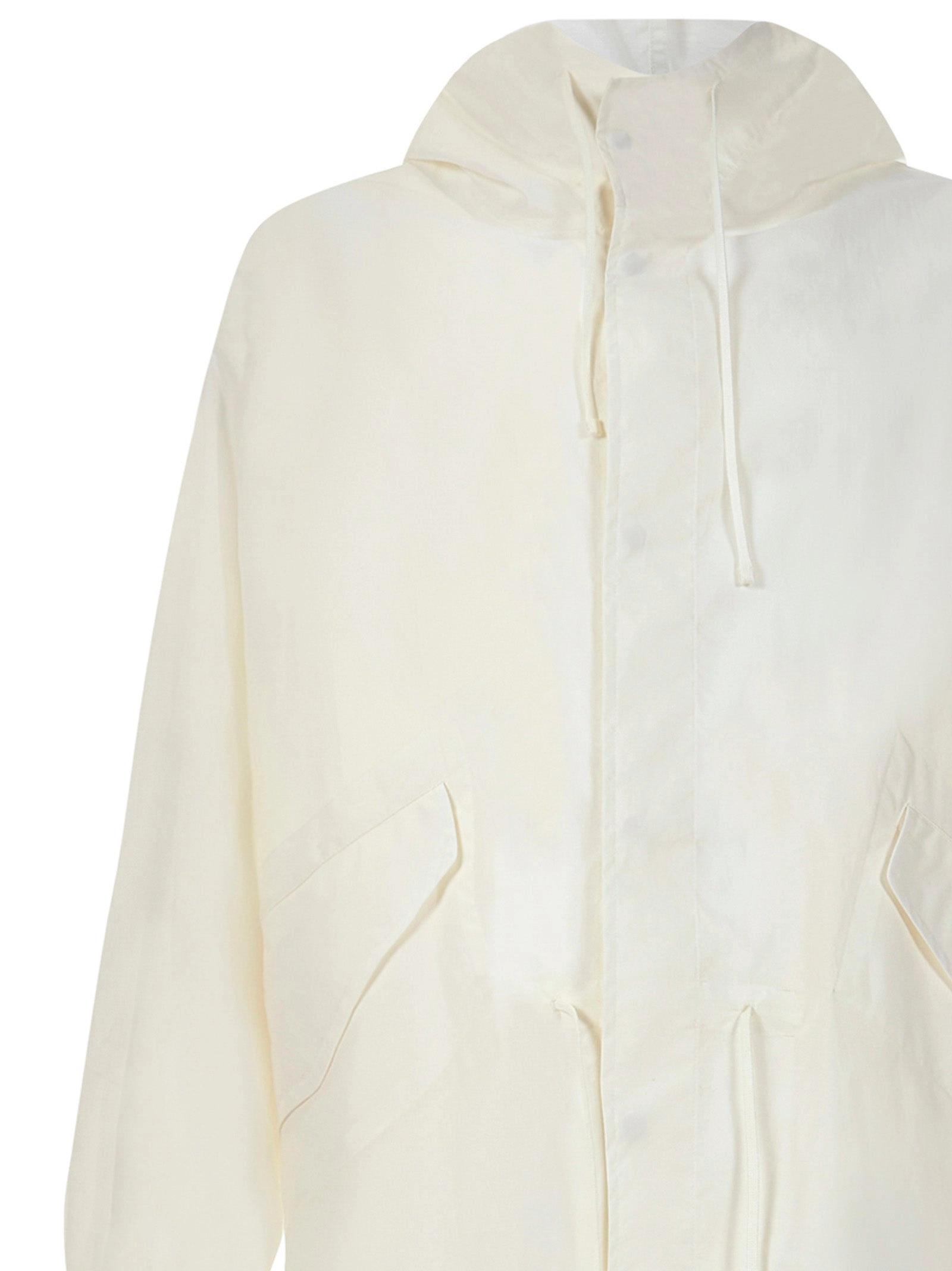 Jil Sander Back Logo Print Drawstring Parka