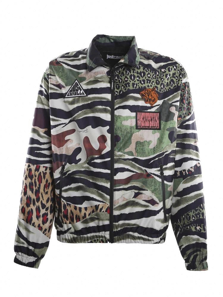 Just Cavalli Camouflage Print Zipped Jacket