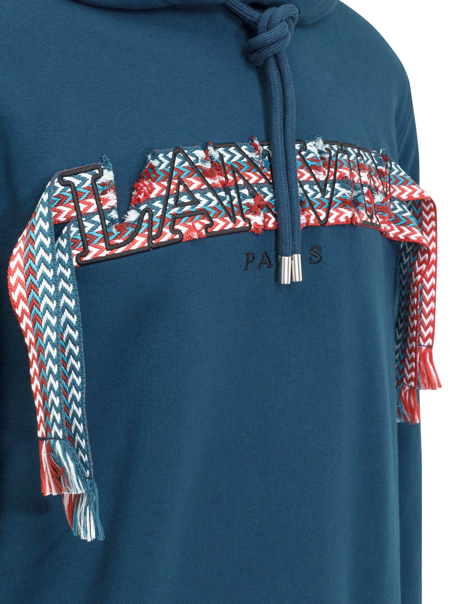 Lanvin Logo Embroidered Drawstring Hoodie