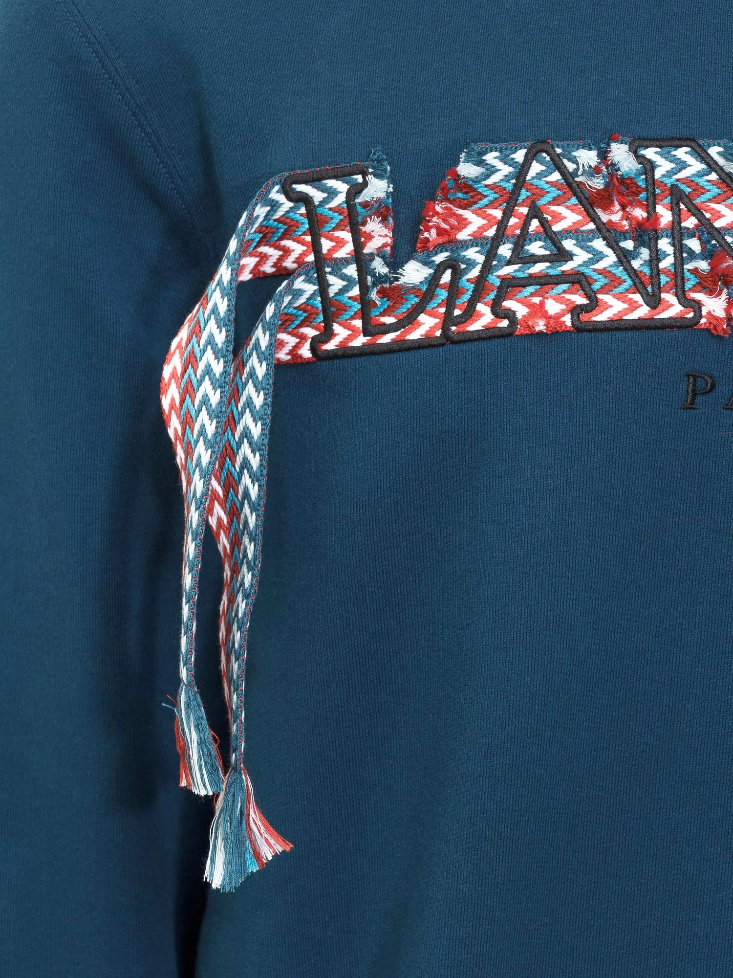 Lanvin Logo Embroidered Drawstring Hoodie