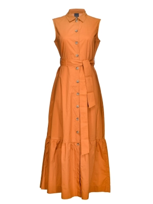 Long Dress in Leather Poplin
